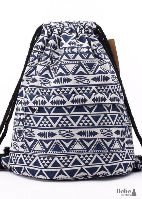 Boho Drawstring Bag Ethnic Ember